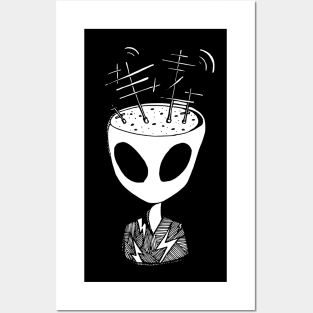 Alien with antenna Posters and Art